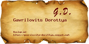 Gavrilovits Dorottya névjegykártya